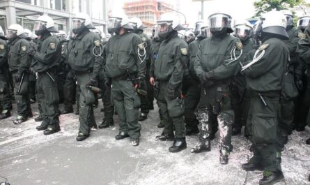 Polizeiaufgebot in Frankfurt