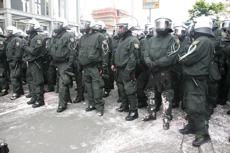 Polizeiaufgebot in Frankfurt